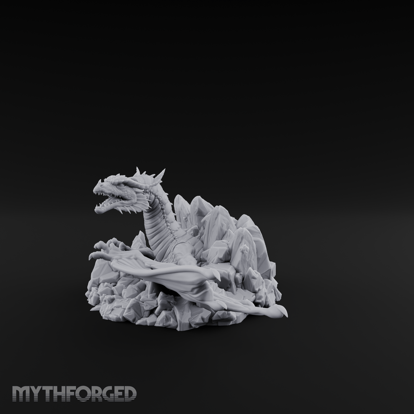 Sprawling On Stone Red Dragon Lounger Miniature for Dungeons and Dragons, Pathfinder or other TTRPGs