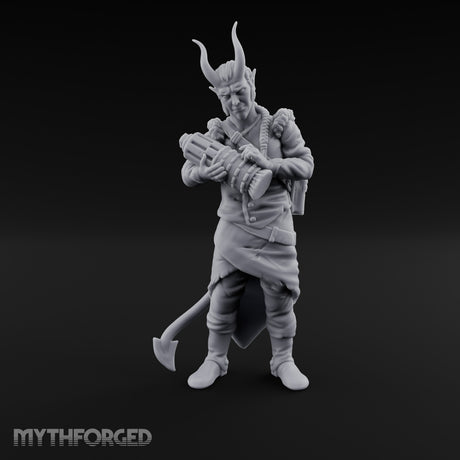 Drum Tapping Tiefling Bard