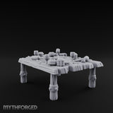 Drumstick-Gnawed Flagon-Tipped Tavern Leftovers Table Miniature for Dungeons and Dragons, Pathfinder or other TTRPGs