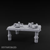 Drumstick-Gnawed Flagon-Tipped Tavern Leftovers Table Miniature for Dungeons and Dragons, Pathfinder or other TTRPGs