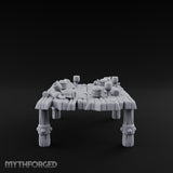 Drumstick-Gnawed Flagon-Tipped Tavern Leftovers Table Miniature for Dungeons and Dragons, Pathfinder or other TTRPGs