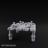 Drumstick-Gnawed Flagon-Tipped Tavern Leftovers Table Miniature for Dungeons and Dragons, Pathfinder or other TTRPGs