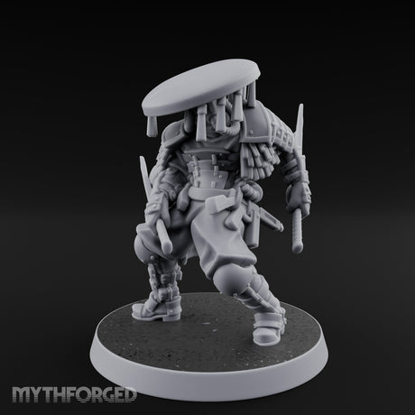 Dual Blade Drawing Human Shogunate Cleric Miniature for Dungeons and Dragons, Pathfinder or other TTRPGs
