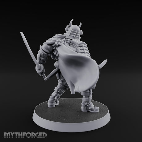 Dual Blade Drawing Human Shogunate Cleric Miniature for Dungeons and Dragons, Pathfinder or other TTRPGs
