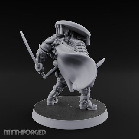 Dual Blade Drawing Human Shogunate Cleric Miniature for Dungeons and Dragons, Pathfinder or other TTRPGs