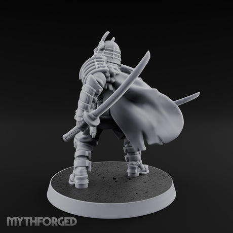 Dual Blade Drawing Human Shogunate Cleric Miniature for Dungeons and Dragons, Pathfinder or other TTRPGs