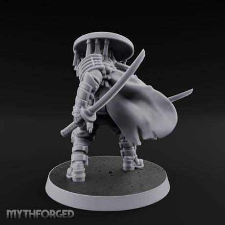 Dual Blade Drawing Human Shogunate Cleric Miniature for Dungeons and Dragons, Pathfinder or other TTRPGs