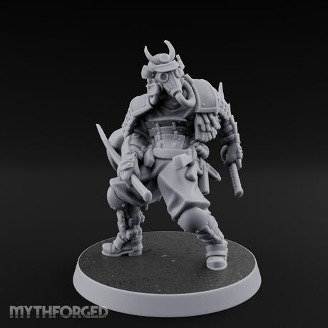 Dual Blade Drawing Human Shogunate Cleric Miniature for Dungeons and Dragons, Pathfinder or other TTRPGs