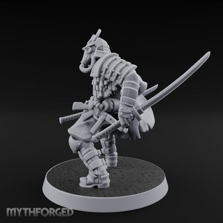 Dual Blade Drawing Human Shogunate Cleric Miniature for Dungeons and Dragons, Pathfinder or other TTRPGs