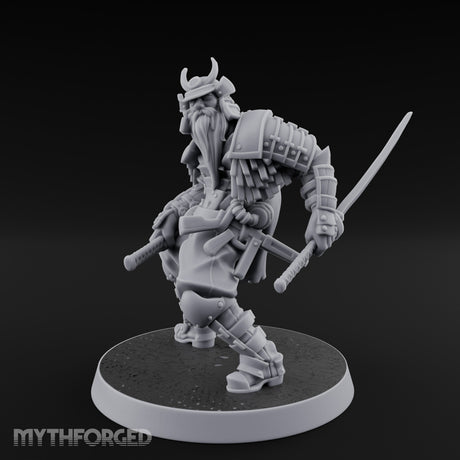 Dual Blade Drawing Human Shogunate Cleric Miniature for Dungeons and Dragons, Pathfinder or other TTRPGs