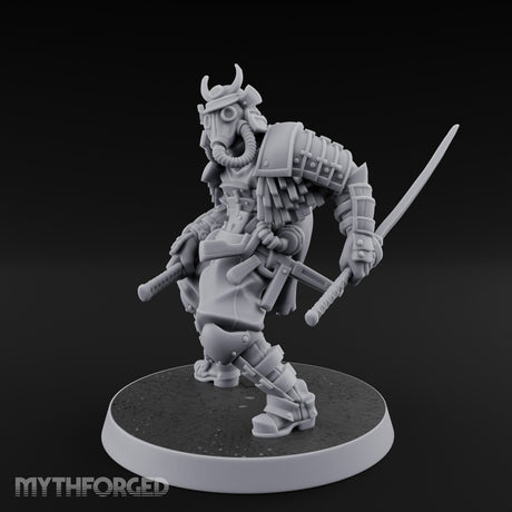 Dual Blade Drawing Human Shogunate Cleric Miniature for Dungeons and Dragons, Pathfinder or other TTRPGs