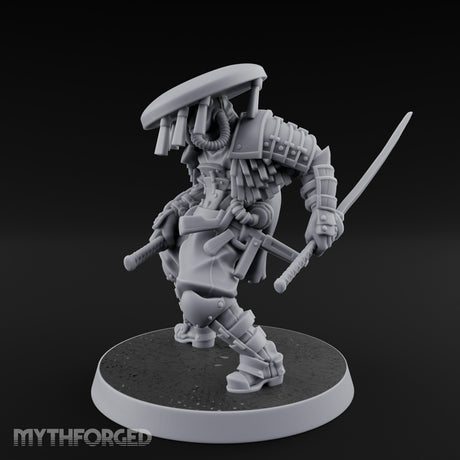 Dual Blade Drawing Human Shogunate Cleric Miniature for Dungeons and Dragons, Pathfinder or other TTRPGs