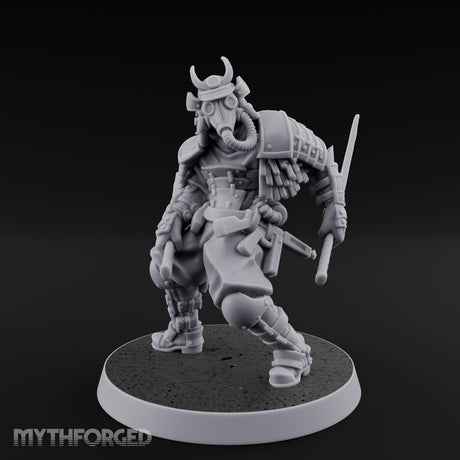 Dual Blade Drawing Human Shogunate Cleric Miniature for Dungeons and Dragons, Pathfinder or other TTRPGs