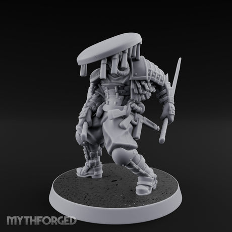 Dual Blade Drawing Human Shogunate Cleric Miniature for Dungeons and Dragons, Pathfinder or other TTRPGs