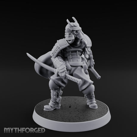 Dual Blade Drawing Human Shogunate Cleric Miniature for Dungeons and Dragons, Pathfinder or other TTRPGs