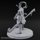 Dual Blade Striding Oni War Tyrant Miniature for Dungeons and Dragons, Pathfinder or other TTRPGs