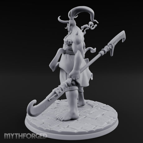 Dual Blade Striding Oni War Tyrant Miniature for Dungeons and Dragons, Pathfinder or other TTRPGs