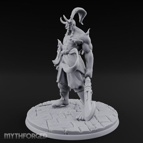 Dual Blade Striding Oni War Tyrant Miniature for Dungeons and Dragons, Pathfinder or other TTRPGs
