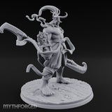 Dual Blade Striding Oni War Tyrant Miniature for Dungeons and Dragons, Pathfinder or other TTRPGs