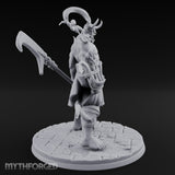 Dual Blade Striding Oni War Tyrant Miniature for Dungeons and Dragons, Pathfinder or other TTRPGs