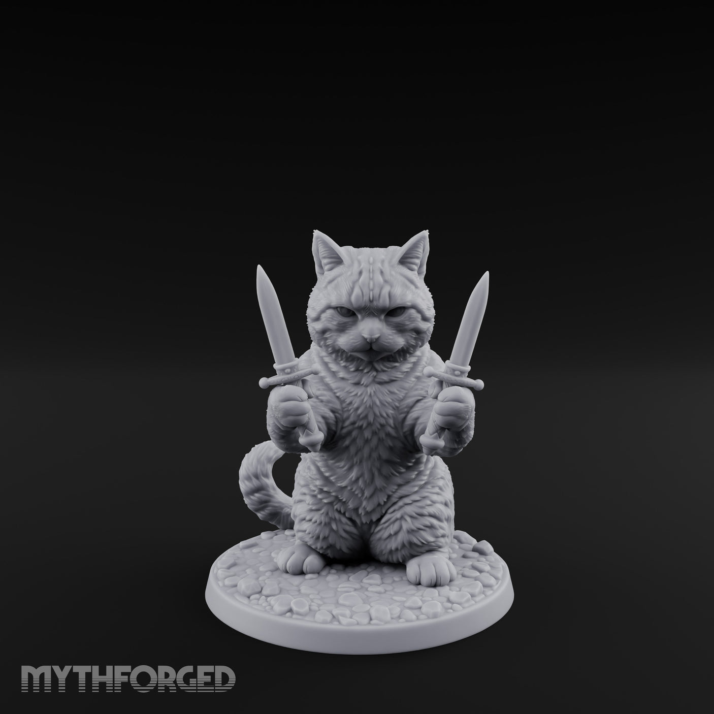Dual Dagger Wielding Tabaxi Rogue Miniature for Dungeons and Dragons, Pathfinder or other TTRPGs