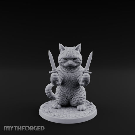 Dual Dagger Wielding Tabaxi Rogue Miniature for Dungeons and Dragons, Pathfinder or other TTRPGs