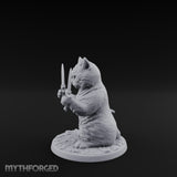Dual Dagger Wielding Tabaxi Rogue Miniature for Dungeons and Dragons, Pathfinder or other TTRPGs