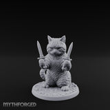 Dual Dagger Wielding Tabaxi Rogue Miniature for Dungeons and Dragons, Pathfinder or other TTRPGs