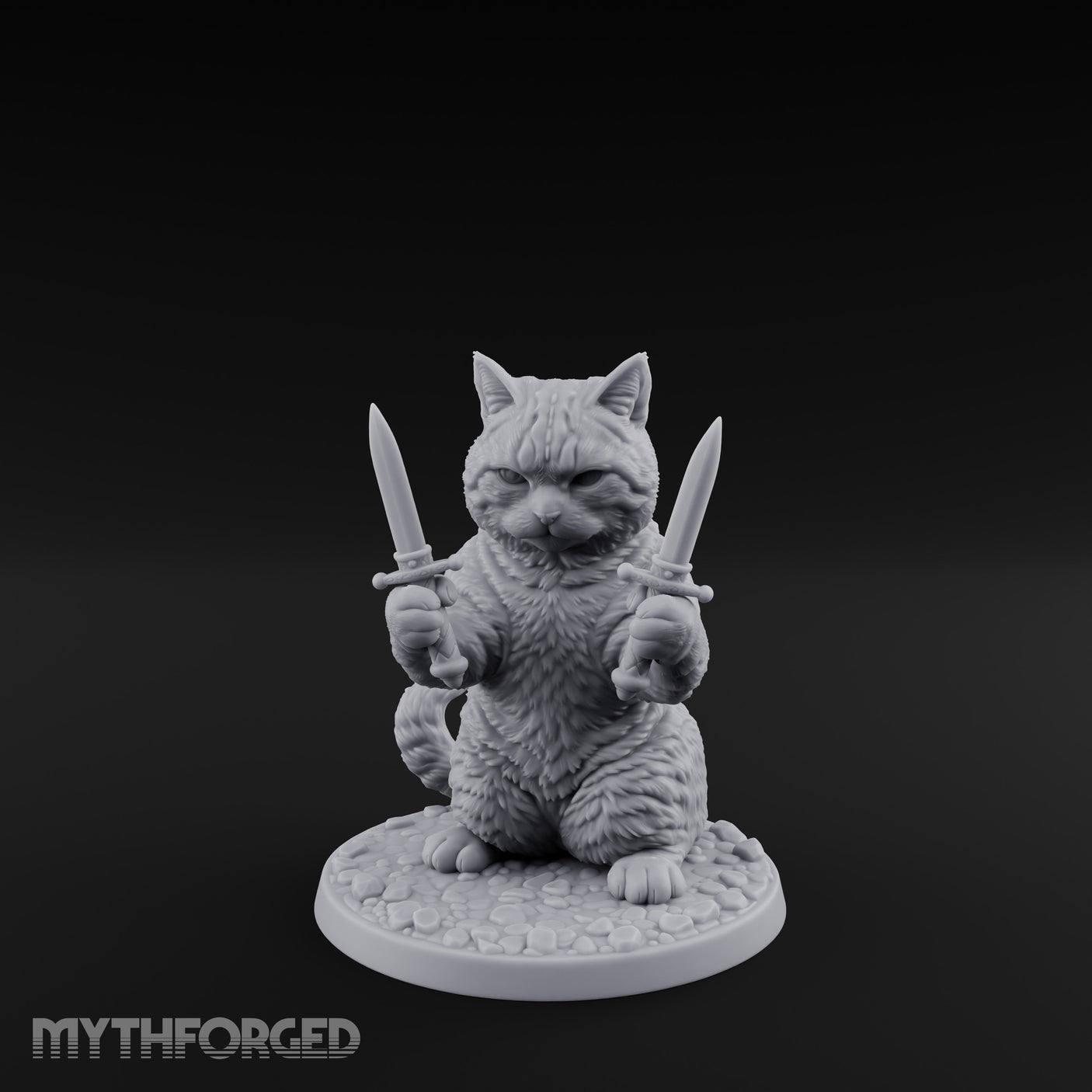 Dual Dagger Wielding Tabaxi Rogue Miniature for Dungeons and Dragons, Pathfinder or other TTRPGs