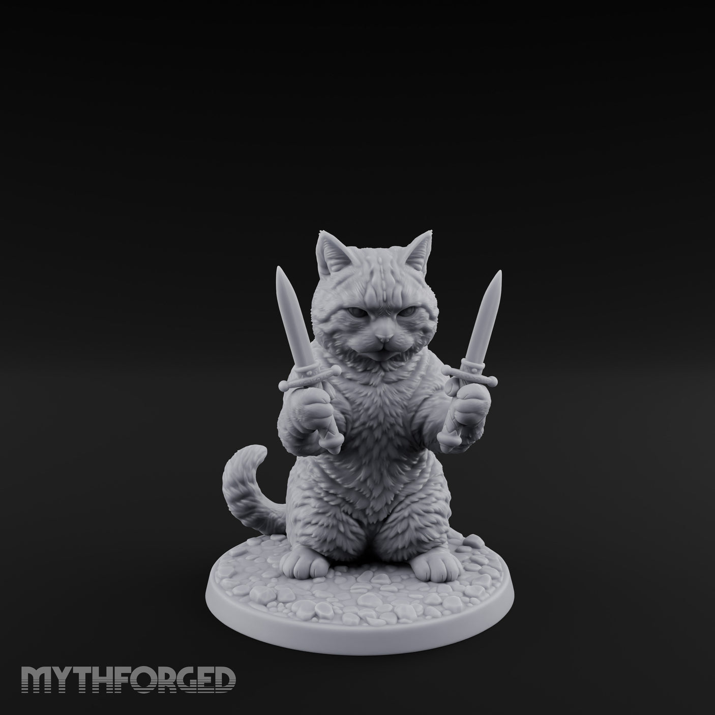 Dual Dagger Wielding Tabaxi Rogue Miniature for Dungeons and Dragons, Pathfinder or other TTRPGs