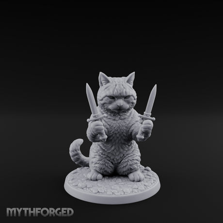 Dual Dagger Wielding Tabaxi Rogue Miniature for Dungeons and Dragons, Pathfinder or other TTRPGs
