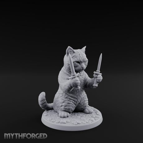 Dual Dagger Wielding Tabaxi Rogue Miniature for Dungeons and Dragons, Pathfinder or other TTRPGs