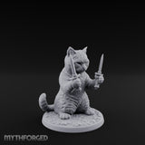 Dual Dagger Wielding Tabaxi Rogue Miniature for Dungeons and Dragons, Pathfinder or other TTRPGs