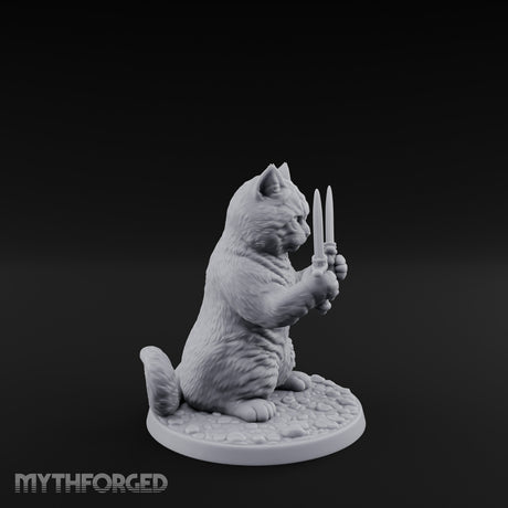 Dual Dagger Wielding Tabaxi Rogue Miniature for Dungeons and Dragons, Pathfinder or other TTRPGs