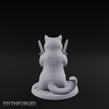 Dual Dagger Wielding Tabaxi Rogue Miniature for Dungeons and Dragons, Pathfinder or other TTRPGs