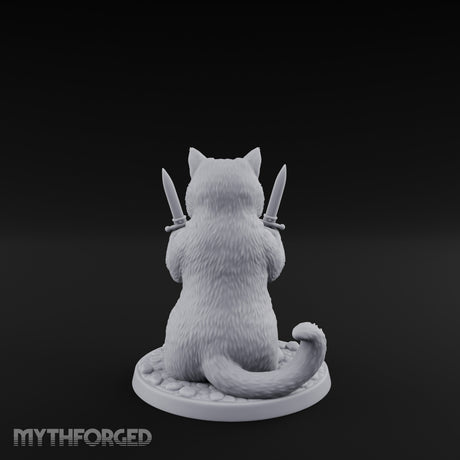 Dual Dagger Wielding Tabaxi Rogue Miniature for Dungeons and Dragons, Pathfinder or other TTRPGs