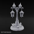 Dual-Lantern Spike-Crowned Necromantic Street Lamp Post Miniature for Dungeons and Dragons, Pathfinder or other TTRPGs