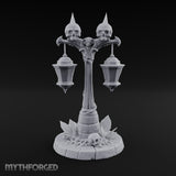 Dual-Lantern Spike-Crowned Necromantic Street Lamp Post Miniature for Dungeons and Dragons, Pathfinder or other TTRPGs