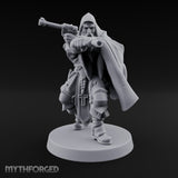 Dual Pistol Aiming Crouching Human Sniper Priest Miniature for Dungeons and Dragons, Pathfinder or other TTRPGs