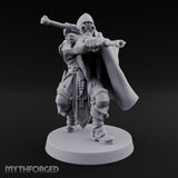 Dual Pistol Aiming Crouching Human Sniper Priest Miniature for Dungeons and Dragons, Pathfinder or other TTRPGs