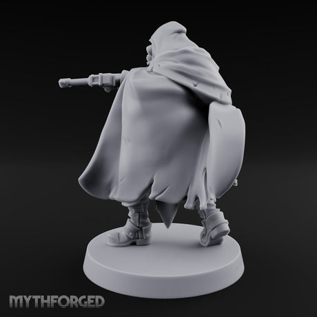 Dual Pistol Aiming Crouching Human Sniper Priest Miniature for Dungeons and Dragons, Pathfinder or other TTRPGs