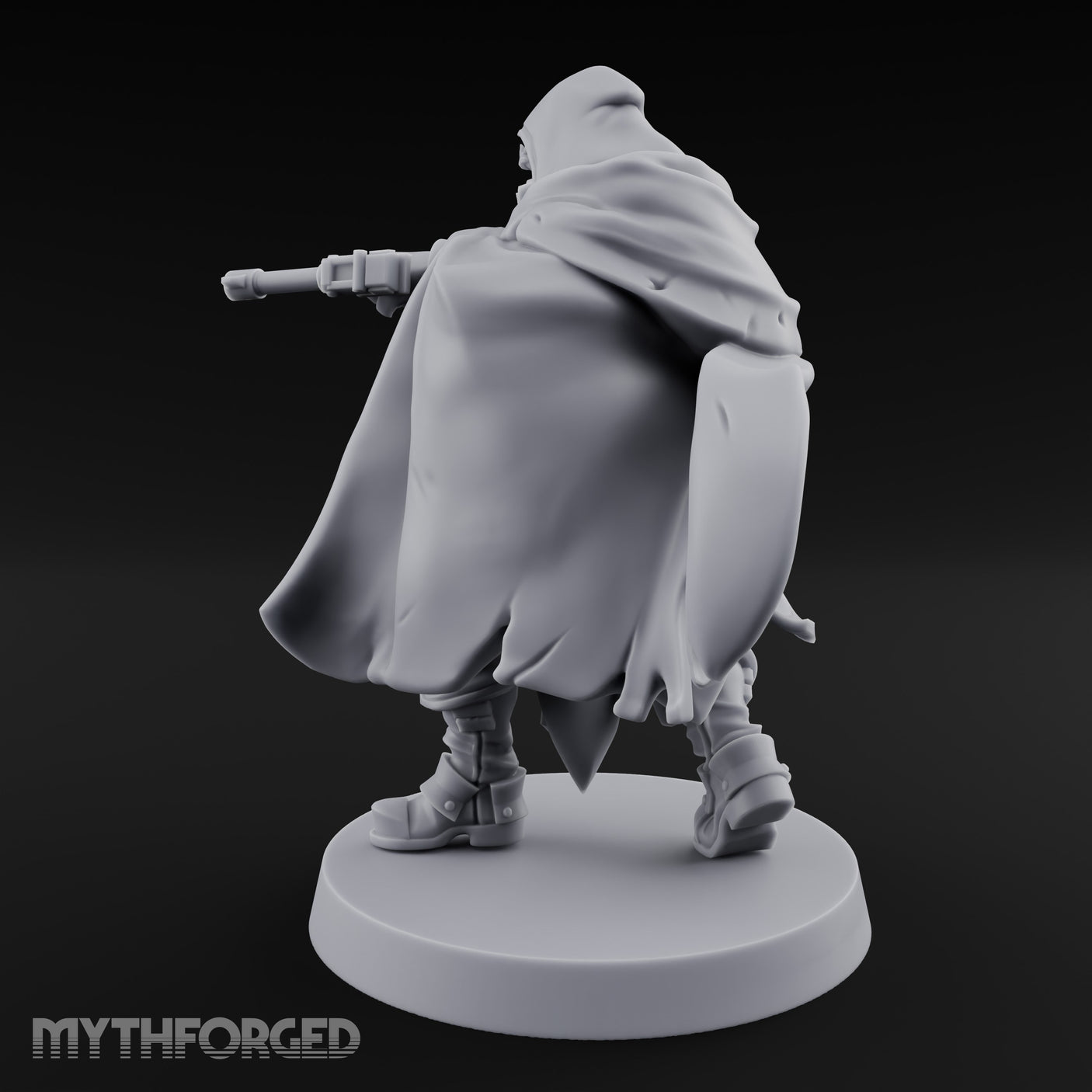 Dual Pistol Aiming Crouching Human Sniper Priest Miniature for Dungeons and Dragons, Pathfinder or other TTRPGs