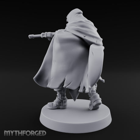 Dual Pistol Aiming Crouching Human Sniper Priest Miniature for Dungeons and Dragons, Pathfinder or other TTRPGs