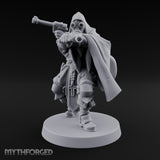 Dual Pistol Aiming Crouching Human Sniper Priest Miniature for Dungeons and Dragons, Pathfinder or other TTRPGs