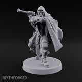 Dual Pistol Aiming Crouching Human Sniper Priest Miniature for Dungeons and Dragons, Pathfinder or other TTRPGs