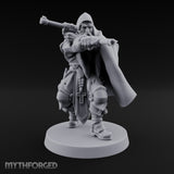 Dual Pistol Aiming Crouching Human Sniper Priest Miniature for Dungeons and Dragons, Pathfinder or other TTRPGs