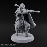 Dual Pistol Aiming Crouching Human Sniper Priest Miniature for Dungeons and Dragons, Pathfinder or other TTRPGs