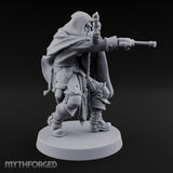 Dual Pistol Aiming Crouching Human Sniper Priest Miniature for Dungeons and Dragons, Pathfinder or other TTRPGs