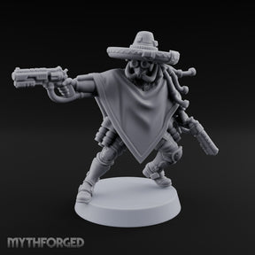 Dual Pistol Drawing Warforged Outlaw Miniature for Dungeons and Dragons, Pathfinder or other TTRPGs