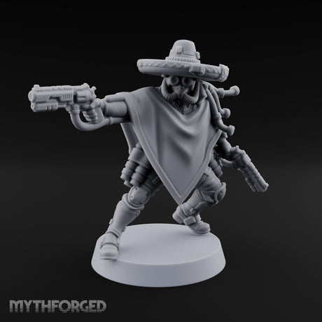 Dual Pistol Drawing Warforged Outlaw Miniature for Dungeons and Dragons, Pathfinder or other TTRPGs